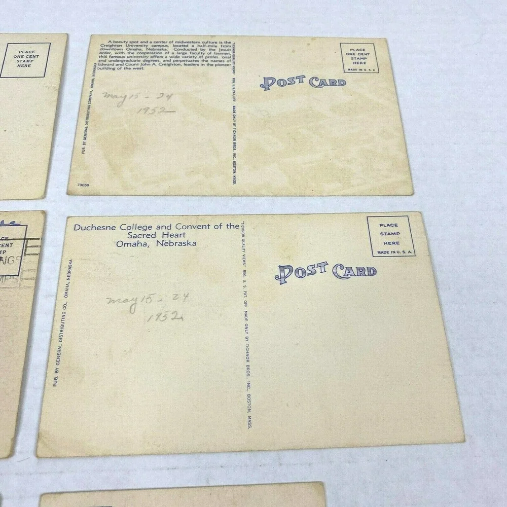 Vintage Lot of 6 Omaha Nebraska 1940s to 1950s USA Travel Postcards Fair‎ Cond.